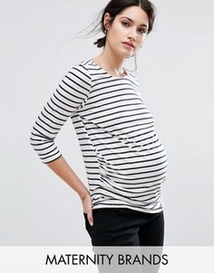 Футболка в полоску с рукавами 3/4 New Look Maternity - Синий