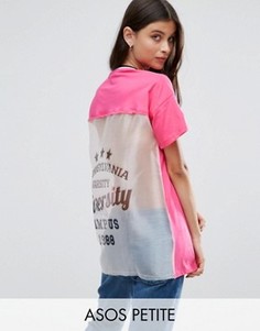 Футболка с принтом ASOS PETITE - Розовый