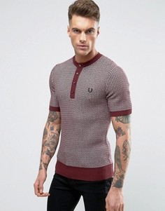 Джемпер с короткими рукавами и горловиной на пуговицах Fred Perry REISSUES - Красный