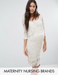 Кружевное платье для кормящих мам Mamalicious - Кремовый Mama.Licious