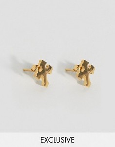 Серьги-гвоздики в виде крестиков Reclaimed Vintage Inspired X Romeo &amp; Juliet - Золотой