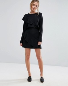 Юбка с асимметричной оборкой Vero Moda - Черный
