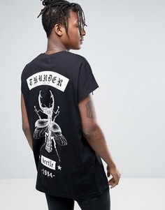 Свободная футболка без рукавов с принтом жука спереди и сзади ASOS x Princes Trust - Черный