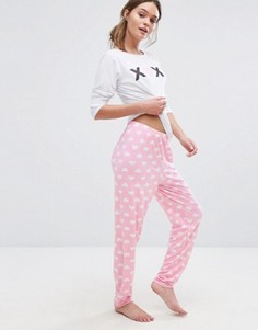 Пижамный комплект с принтом Xoxo Boohoo - Розовый