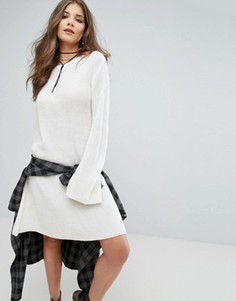 Свободное вязаное платье Boohoo - Кремовый