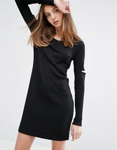 Платье мини с вырезами на рукавах Weekday - Черный