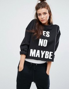 Свитшот Boohoo Yes No Maybe - Черный