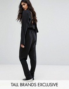 Комбинезон с открытой спиной и ремешками Daisy Street Tall - Черный
