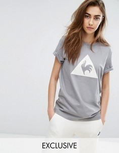 Серая футболка с логотипом из флока Le Coq Sportif Charline эксклюзивно для ASOS - Серый