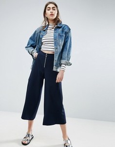 Строгая юбка-брюки с кольцом на бегунке ASOS - Темно-синий