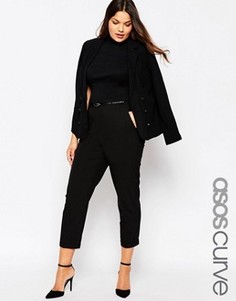 Брюки-сигареты с поясом ASOS CURVE - Черный