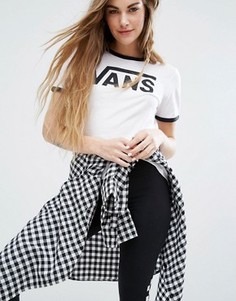 Белая футболка с логотипом Vans Classic Ringer - Белый