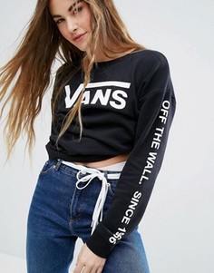 Черный свитшот с логотипом на рукавах Vans - Черный