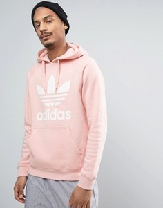 Розовое худи с логотипом-трилистником adidas Originals BQ5411 - Розовый