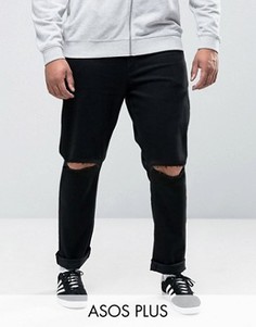 Джинсы скинни с рваными коленками ASOS PLUS - Черный