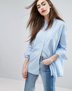 Oversize-рубашка бойфренда Moss Copenhagen - Синий