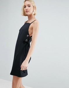 Платье мини со шнуровкой и люверсами ASOS - Черный