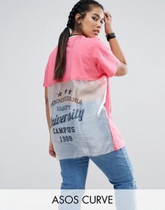 Футболка с принтом ASOS CURVE - Розовый