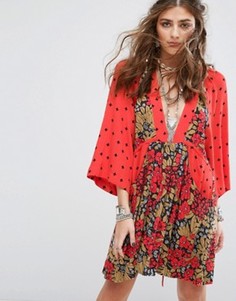 Платье мини с принтом Free People Talulla - Красный