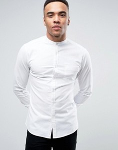 Белая супероблегающая рубашка с воротником на пуговице ASOS - Белый