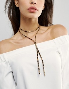 Ожерелье-чокер со звериным принтом ASOS - Мульти