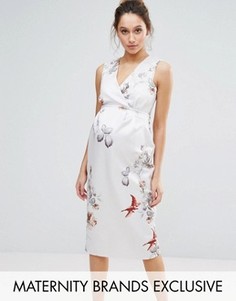 Облегающее платье миди с цветочным принтом Hope &amp; Ivy Maternity - Розовый