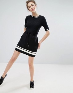 Monki Stripe Detail Jersey Mini Skirt - Черный