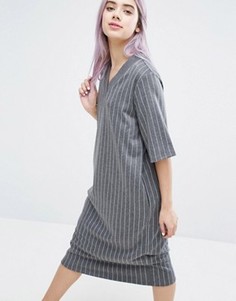 Университетское платье в полоску Monki - Серый