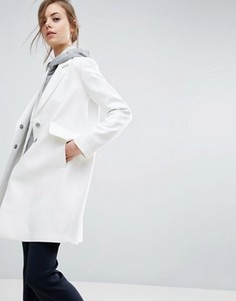 Креповое узкое пальто с карманами ASOS - Белый