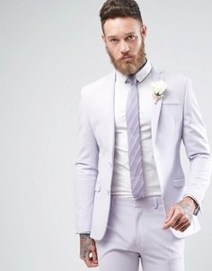Супероблегающий сиреневый пиджак ASOS WEDDING - Фиолетовый