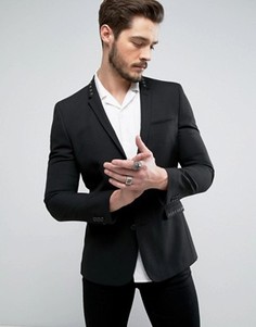 Блейзер скинни с люверсами ASOS - Черный