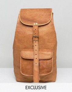 Светло-коричневый кожаный рюкзак Reclaimed Vintage Inspired - Рыжий
