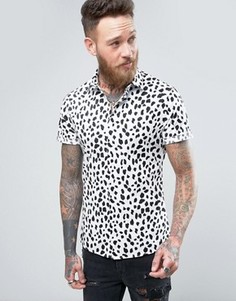 Рубашка скинни с леопардовым принтом ASOS - Белый