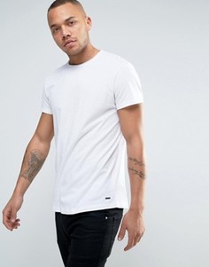 Белая футболка с круглым вырезом и необработанным краем Esprit - Белый