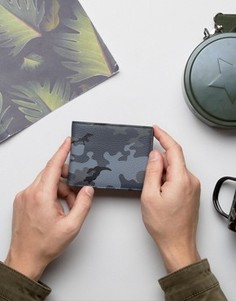 Кожаный камуфляжный кошелек ASOS - Черный