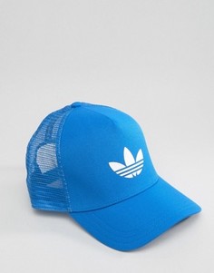 Бейсболка с логотипом-трилистником Adidas - Синий
