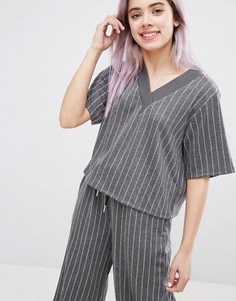 Топ в тонкую полоску Monki - Серый
