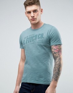 Зеленая обтягивающая футболка с логотипом Abercrombie &amp; Fitch - Серый