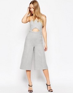 Комбинезон из фактурной ткани с вырезами ASOS Premium - Серый
