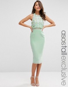 Платье-футляр с отделкой на лифе ASOS TALL - Зеленый