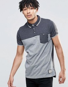 Футболка-поло со вставкой Brave Soul - Серый