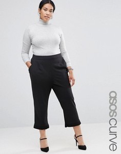 Брюки-галифе с оборками по краям ASOS CURVE - Темно-синий