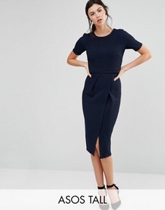 Фактурное двухслойное платье ASOS TALL - Темно-синий