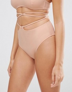 Трусики бикини с завышенной талией и завязкой ASOS - Розовый