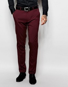 Бордовые облегающие брюки ASOS - Красный