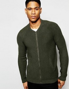 Вязаный кардиган цвета хаки ASOS - Зеленый