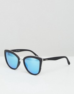 Зеркальные солнцезащитные очки кошачий глаз Quay Australia My Girl - Черный