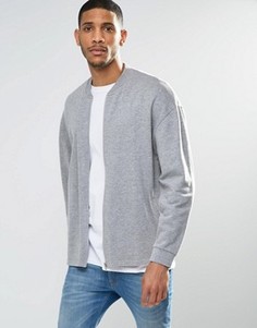 Трикотажная куртка‑пилот в стиле oversize ASOS - Серый