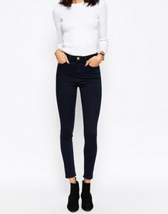 Черно-синие джинсы скинни с завышенной талией ASOS Ridley - Синий