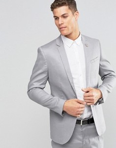 Зауженный льняной пиджак ASOS - Серый